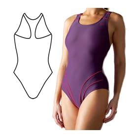 Maru - Piped Hydro Aqua Classic Swimsuit / Swimming Costume