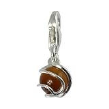 SilberDream - Charme Boule Oeil de Tigre Pierre en argent grille pour charmes colliers bracelets boucles d'oreilles - Argent 925 Sterling - FC250N