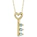 10k Gold 18 in. Thin Chain & 5/8 in (16mm) tall Key-To-My-Heart Pendant, w/ Brilliant Cut Blue Topaz Stones