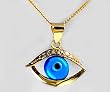 14k Gold Evil Eye Pendant