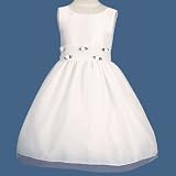 Little Girls Flower Girl Dress WHITE Special Occasion LITO Wedding Easter 12M-7