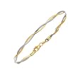14K Two-Tone Gold Braided Omega Bracelet - 7 inches