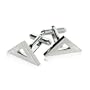 Engineer Architect Measuring Triangle Silver Cufflinks with Gift Box