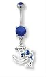 ANCHOR AND PAVE DOLPHIN BELLY RING