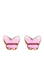 Silver One Pendientes Mariposa Rosa de Francia