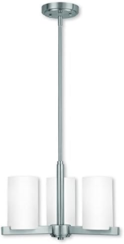Livex Lighting Astoria Silver Steel, Glass 3-light Mini Chandelier