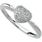 14K White Gold Diamond Heart Ring