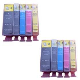 Chipped - 2 Sets - 2x PGI-5BK Black, 2x CLI-8BK Black, 2x CLI-8C Cyan, 2x CLI-8M Magenta, 2x CLI-8Y Yellow - Compatible Ink Cartridges with chip for Canon Pixma iP4500 / iP 4500 Printer by GFS