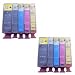 Chipped - 2 Sets - 2x PGI-5BK Black, 2x CLI-8BK Black, 2x CLI-8C Cyan, 2x CLI-8M Magenta, 2x CLI-8Y Yellow - Compatible Ink Cartridges with chip for Canon Pixma iP5200 / iP 5200 Printer by GFS