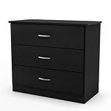 Smart Basics Collection 3 Drawer Chest in Solid Black Finish By South Shore Furniture