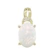 14K Yellow Gold Opal and Diamond Pendant