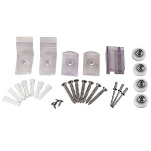 C.R. LAURENCE HP14BN CRL Brushed Nickel Frameless Sliding Shower Door Hardware Package for 1/4 Glass