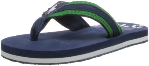 Polo Ralph Lauren Kids Ferry Thong Sport Sandal (Toddler/Little Kid/Big Kid),Navy/Green,13 M US Little Kid