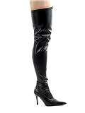 Black Sexy Thigh High Stiletto Boots - 11
