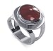Pretty Simulated Round Red Coral Band .925 Sterling Silver Ring