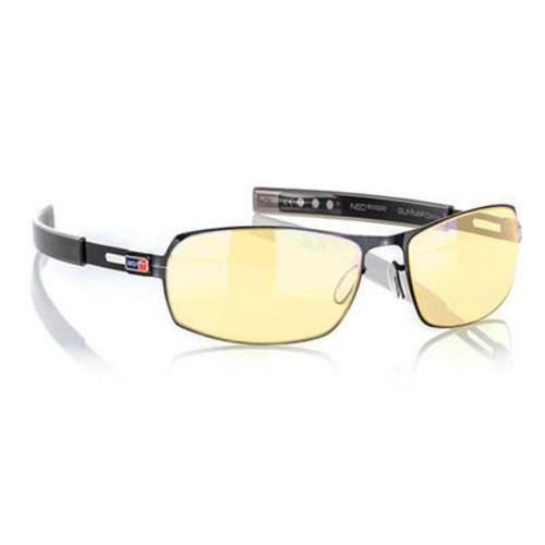 Gunnar Optiks PHA-00101 MLG Phantom Full Rim Advanced Video Gaming Glasses with Headset Compatibility and Amber Lens Tint, Gloss Onyx Frame Finish