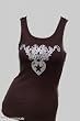 Sledge USA Women's Ribbed Tank Top Crystalled Silver Hearts and Stars in Black
