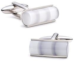 Grey Catseye Tube Cufflinks