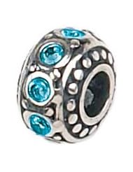 Zable Birthstone Wheel - December Birthstones Sterling Silver Charm