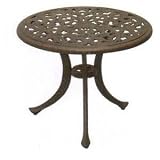 Darlee Catalina Cast Aluminum Outdoor Patio End Table - 21 Inch Round - Antique Bronze