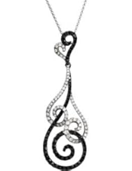 1 1/3 Ct Tw Black & White Diamond 18 by US Gems