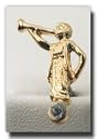 Angel Moroni Tie Tack (Gold and Crystall) - Gold Color Angel Moroni Lapel Pin with Crystal - Mormon Clothing Accessory - LDS Jewelry - Wear to Church - Great Gift - Cystal Jewelry for Christians - Religious and for Anyone - Primary Present - Wonderful for Neck Ties and Clothing - Great Gift for Everyone - Just Like the Moroni on the Temples - Moroni Stands on a Crystall with His Trumpet