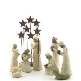 Willow Tree 10 Piece Starter Nativity Set By Susan Lordi with Go Green! Compressed Bamboo Towels