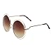 grinderPUNCH Women's Round Oversized Wire Sunglasses in Metal Gold Brown