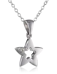 Sterling Silver Diamond Star Pendant Necklace