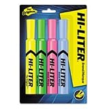 Hi-liter desk style highlighters, four-color set