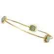 14K Yellow Gold Prasiolite (Green Amethyst) Bangle Bracelet - 8 inches