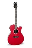 RainSong A-WS1000RD Advanced Series Deep Body Cutaway Red Acoustic-Electric Guitar