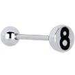 Surgical Steel Eight Ball Barbell Tongue Ring