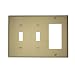 Leviton 80745-I 3-Gang 2-Toggle Decora/GFCI Device Combination Wallplate, Standard Size, Ivory