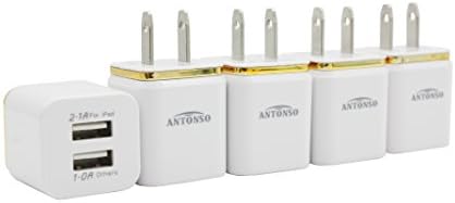 5 x Dual USB Wall Charger Power Adapter for iPhone 5 5S iPhone 6 iPhone 6 Plus - Gold