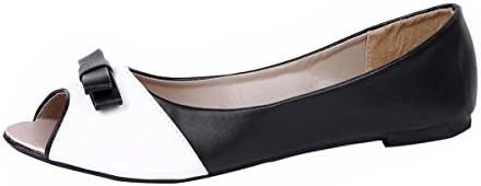 Sol Los Angeles Women's Classic Wide 2-Tone Ballet Flat Shoes, Black, 10 C/D US