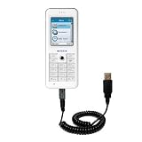 Coiled USB Cable for the Netgear Skype Phone SPH101 with Power Hot Sync and Charge capabilities - Gomadic Brand w/ TipExchange Technology