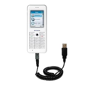 Coiled Power Hot Sync and Charge USB Data Cable w/ Tip Exchange for the Netgear Skype Phone SPH101 - Gomadic Brand