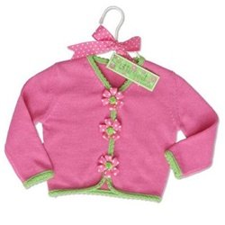 Mud Pie Baby Little Sprout Woven Cotton Sweater, Pink, 0 - 6 Months