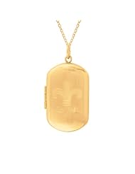 Gold over silver Rectangle Shaped Locket w/ Fleur De Lis Necklace