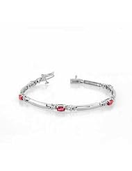 14k Gold 1.80ct tw 5x3 Oval Ruby and Diamond Bracelet