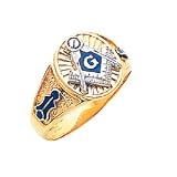 Solid Back Masonic 10 Karat Gold Ring