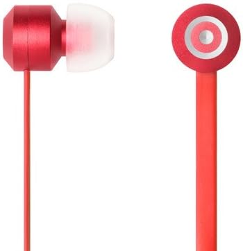 Tenqa Bullsyes In-Ear Earbud Style Hi-Def Headphones with Mic and Remote for Android, iPhone, iPad, Smartphones -- Red