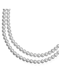 Akoya Pearl Necklace Two Strand Grade A 6.5mm White Pearls 14k Gold - Made in the USA