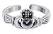 High Polish Sterling Silver Toe Ring Claddagh Toering