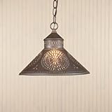 Stockbridge Shade Light with Chisel in Blackened Tin