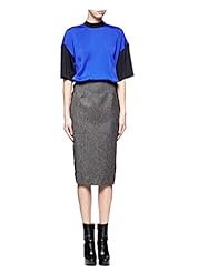 Sexy Short Sleeves Open-Back Colorblocking Polyester/Spandex/Wool Midi Dress 