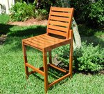 Outdoor Teak Armless Bar Stool