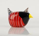 Cute Red Bird Handblown Glass Art Sculpture X743