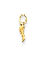 14k Yellow Gold Italian Horn Charm